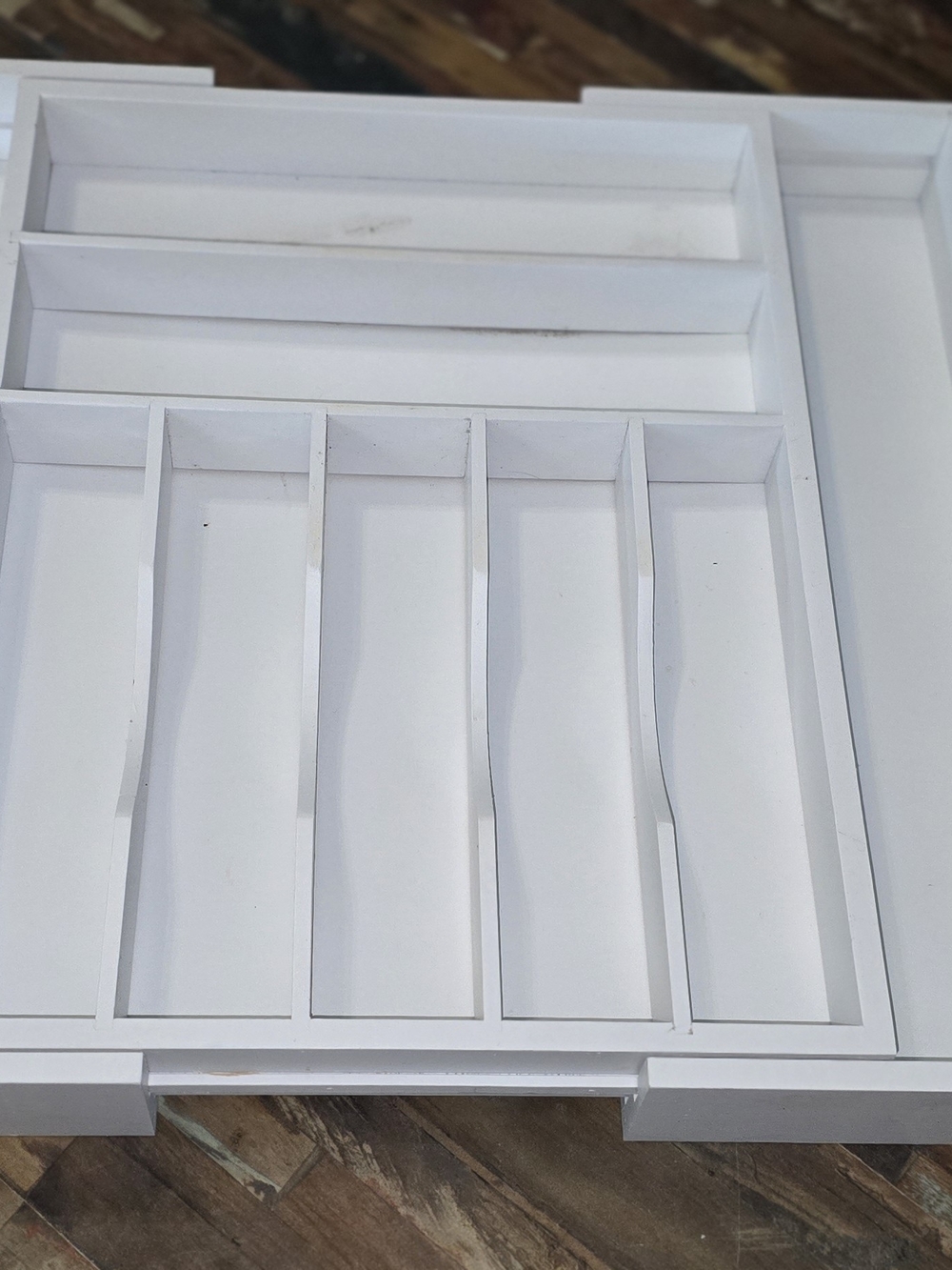 White Expandable Drawer Organizer Utensil Tray